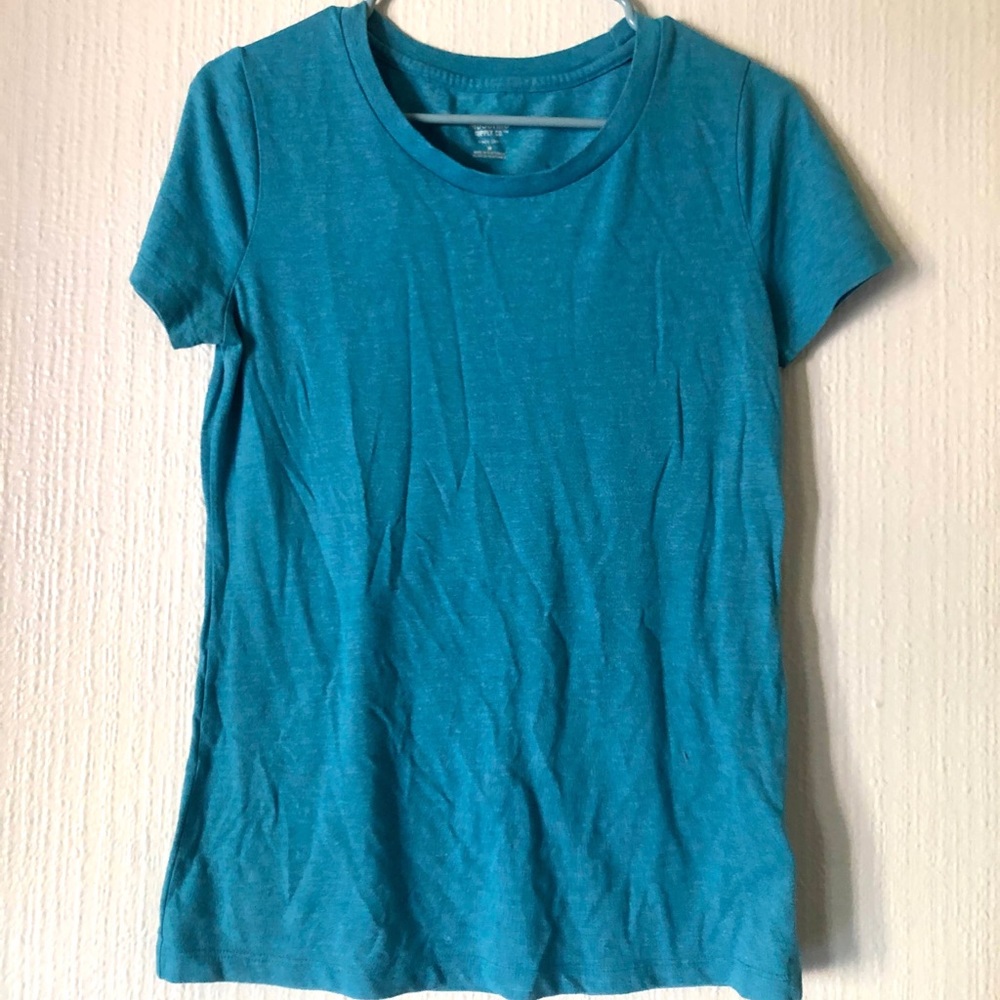 Blue teal mossimo short sleeve solid shirt